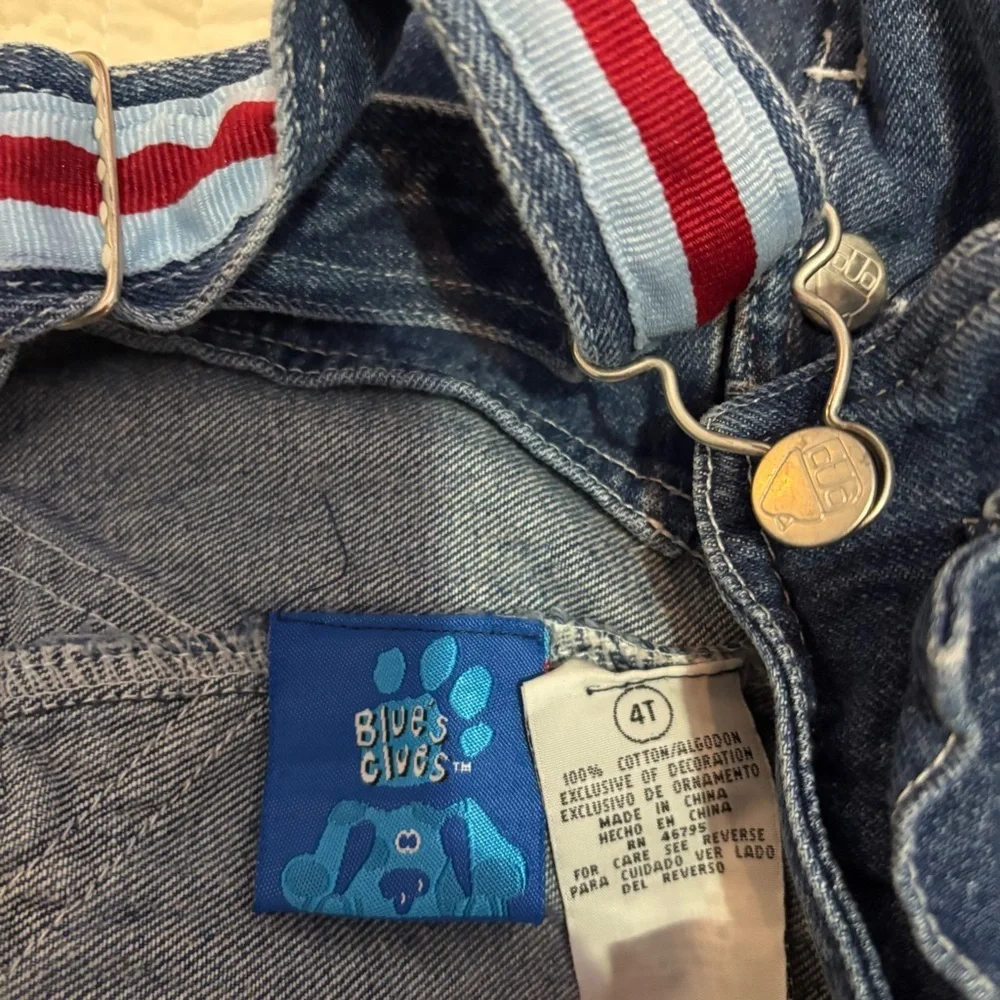 Vintage 2001 Blue’s Clues Denim Shortalls Kids 4T